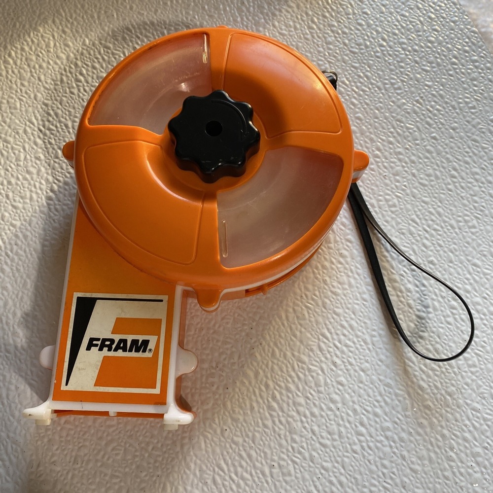 Fram Disc Shooter Toy Automotive Promo Orange OS Excellent Vintage Handheld